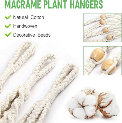 3 Sets Macrame Plant Hanger Flower Pot Garden