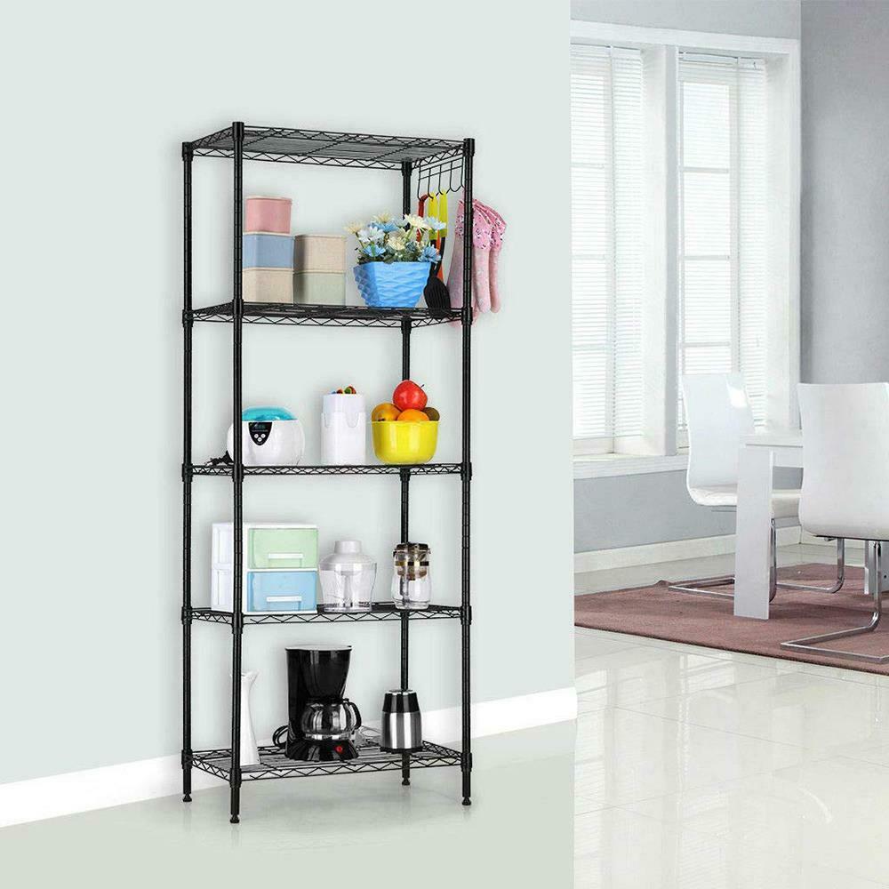 5-Tier Wire Shelves Unit Adjustable Rack