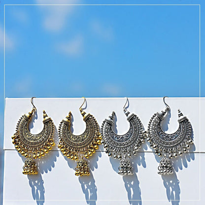 2pair Tribal Oxidized Jhumka