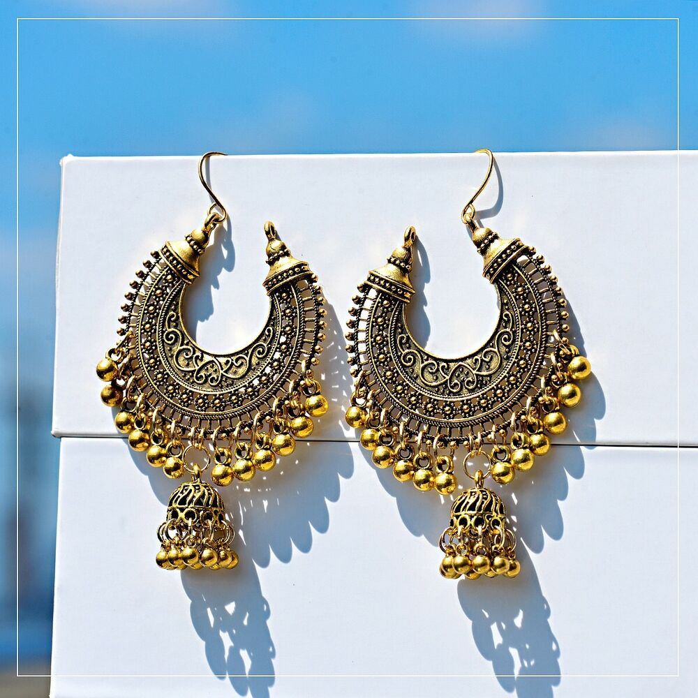 2pair Tribal Oxidized Jhumka