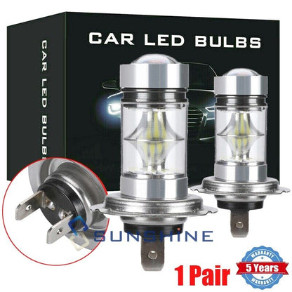 2x H7 LED Beam Bulb Kit 6000K White 200W 420000LM Fog Light