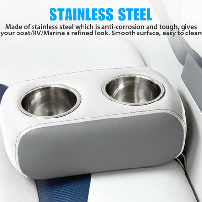 2x Stainless Steel Cup Drink Holders