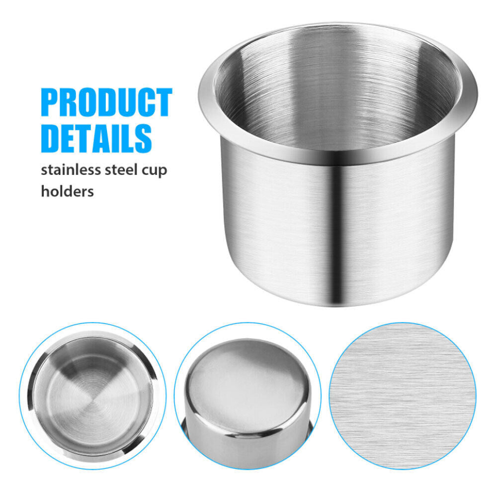 2x Stainless Steel Cup Drink Holders