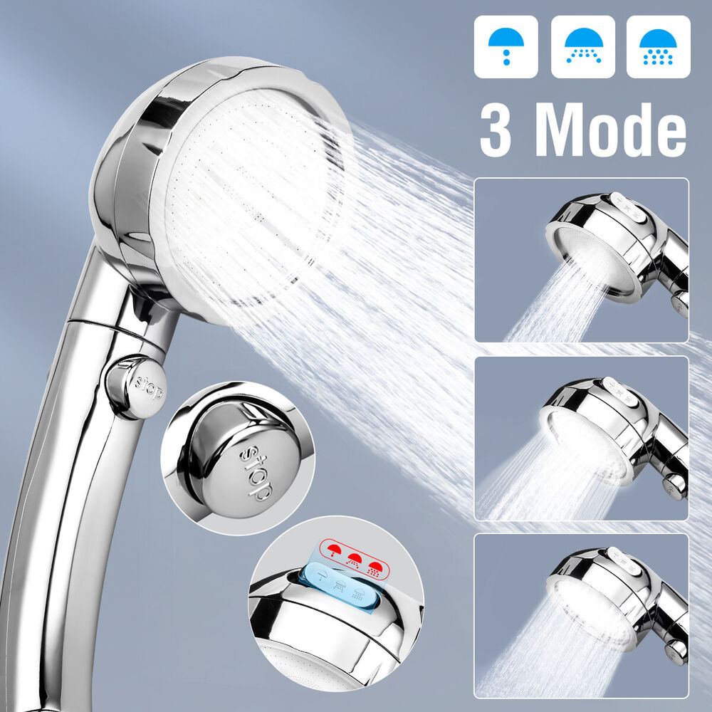 3 Mode High Pressure Showerhead Handheld Shower