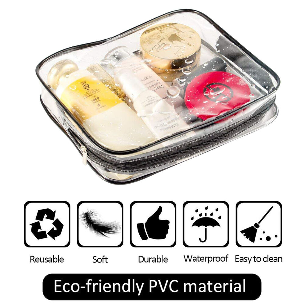 3PCS Clear Makeup Bag Travel