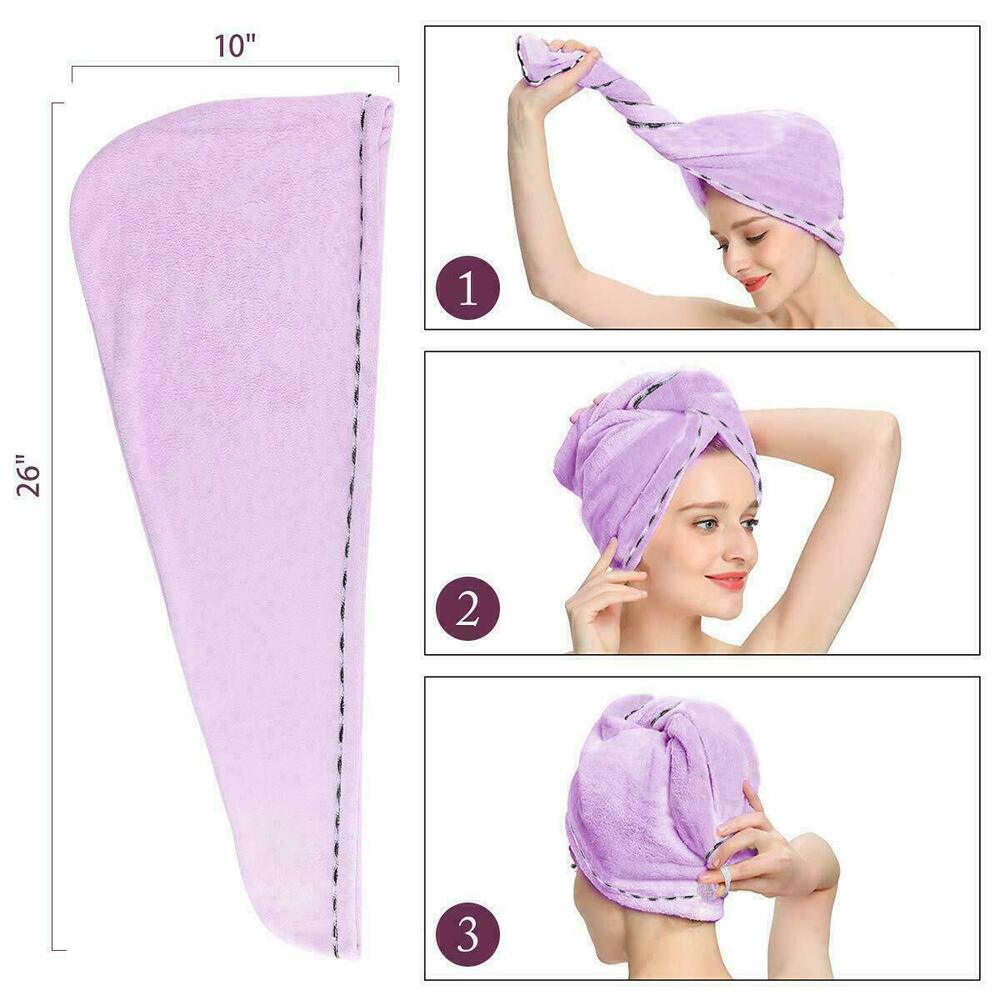 3 PCS Rapid Fast Drying Hair Absorbent Towel