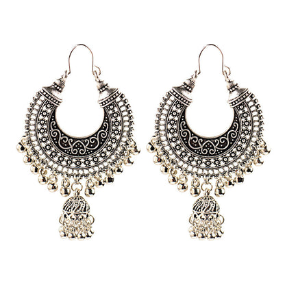 Vintage Oxidized Silver Traditional Jhumka