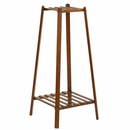 Wooden 2 Tier Tall Plant Stand Pot