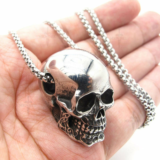 Mens Biker Skull Pendant