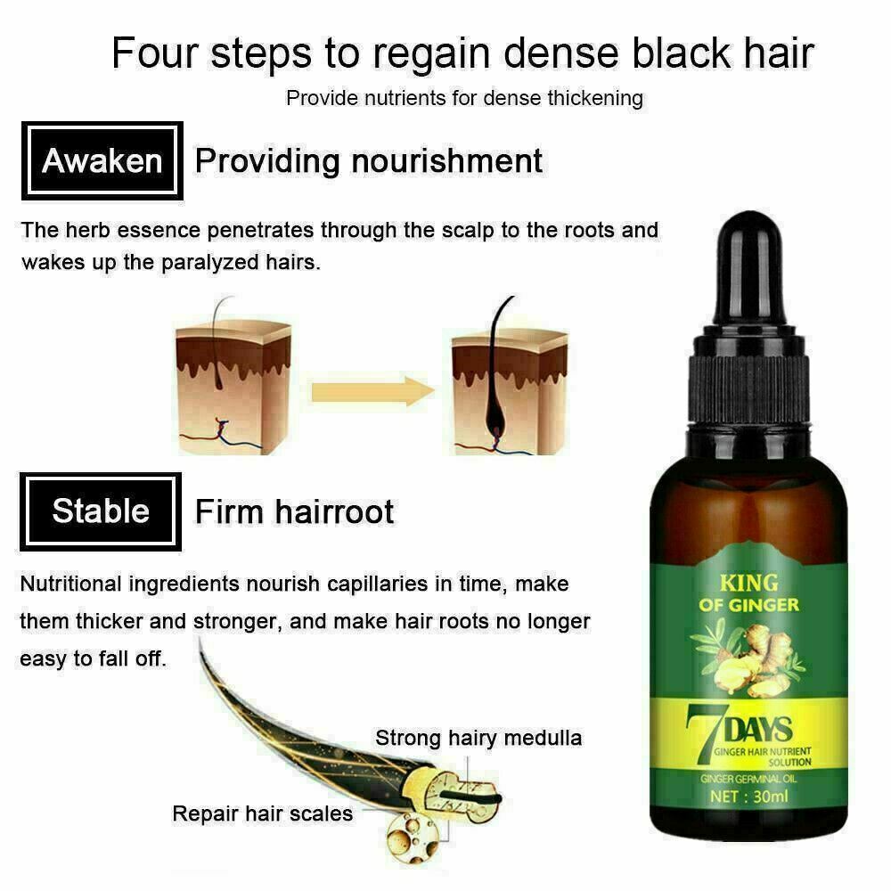 Regrow 7 Day Ginger Germinal Hair Growth Serum Hairdressing Oil Loss Treatment