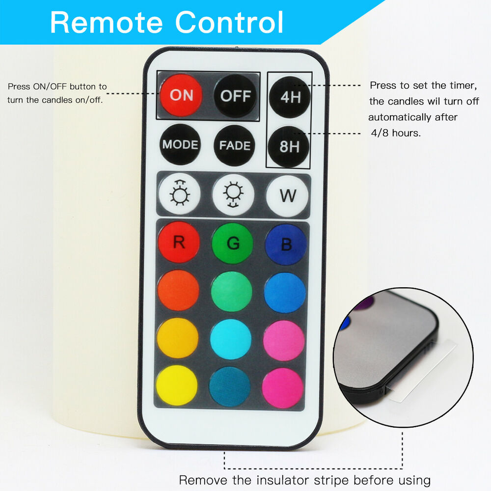 Novelty Remote Control - LED Pillars Candle