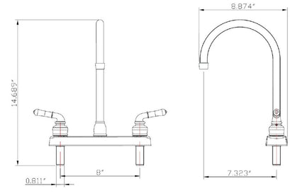 V Mobile Motor Home Kitchen Sink Fauce