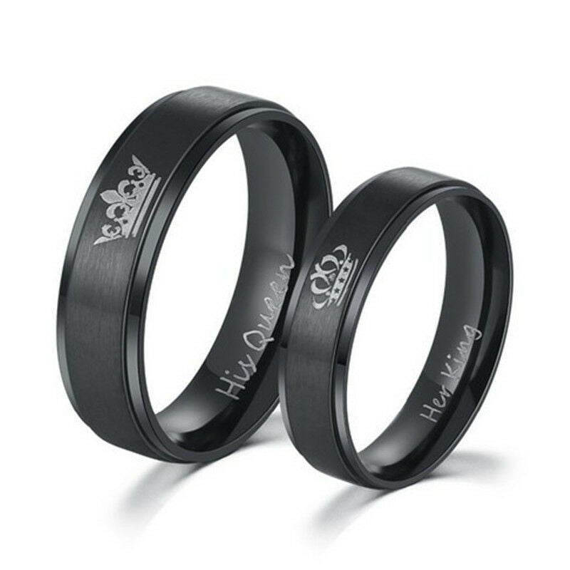 His Queen & Her King Stainless Steel Couple Band