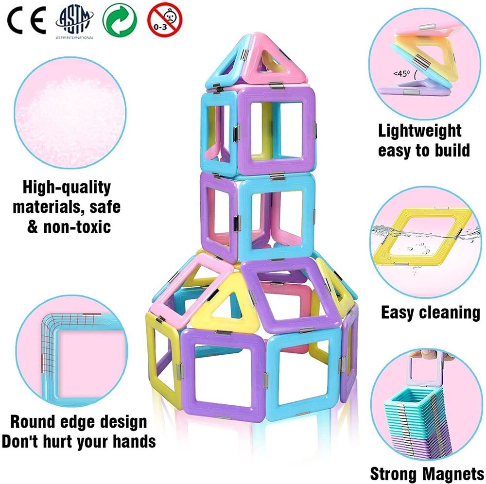 40PCS Magnetic Tiles Toys