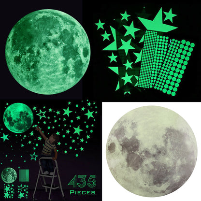 435Pcs Glow In The Dark Wall Stickers Decal