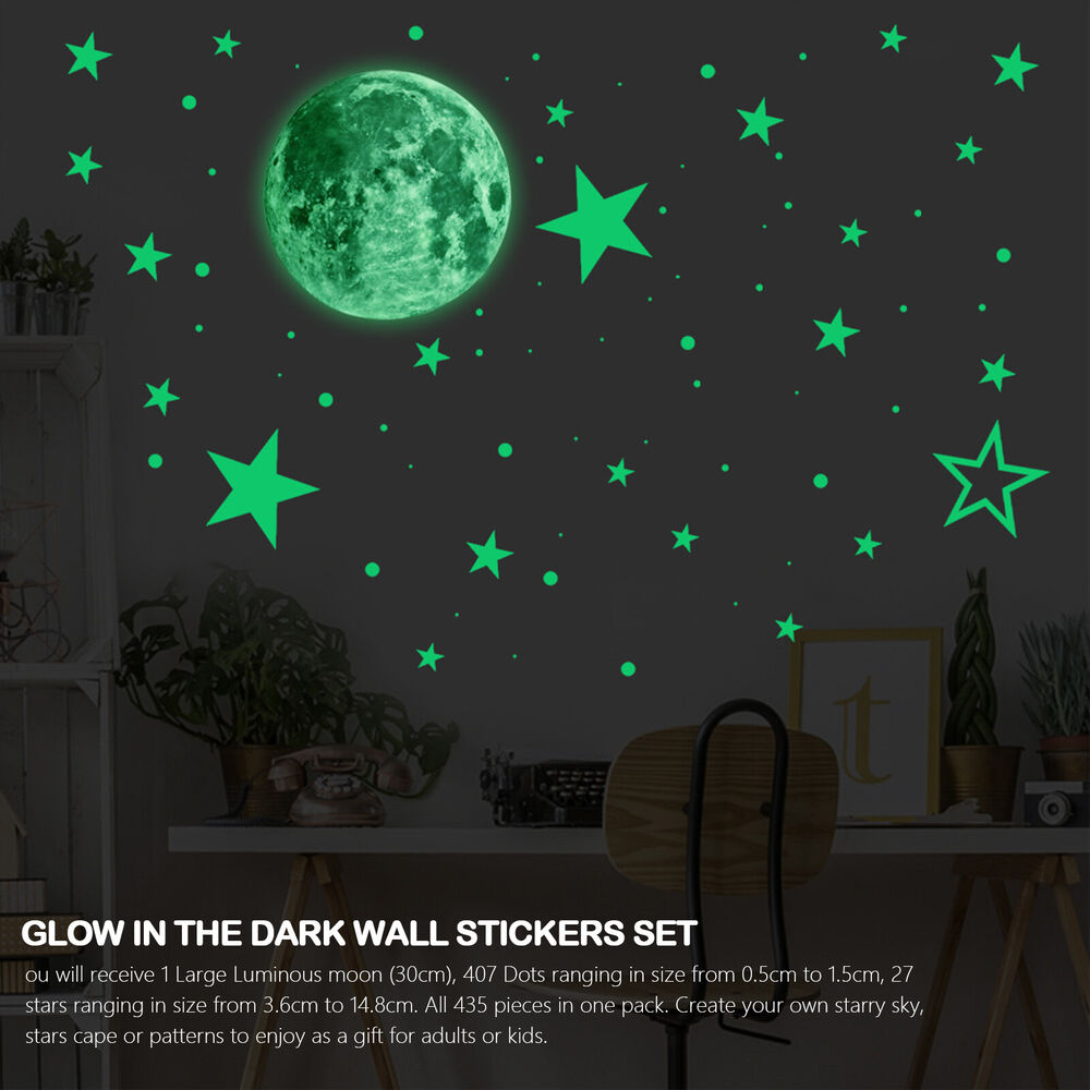 435Pcs Glow In The Dark Wall Stickers Decal