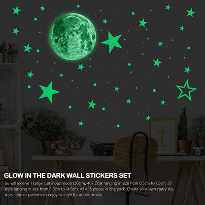 435Pcs Glow In The Dark Wall Stickers Decal