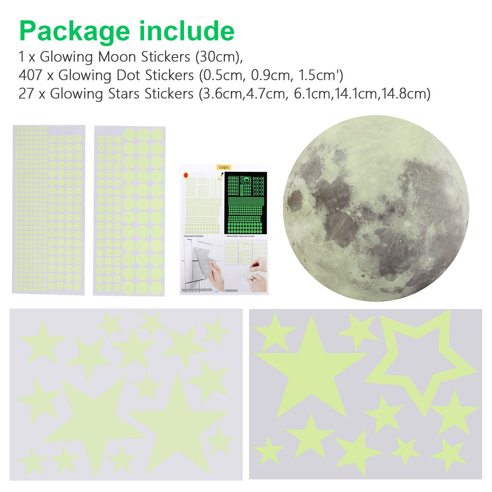 435Pcs Glow In The Dark Wall Stickers Decal