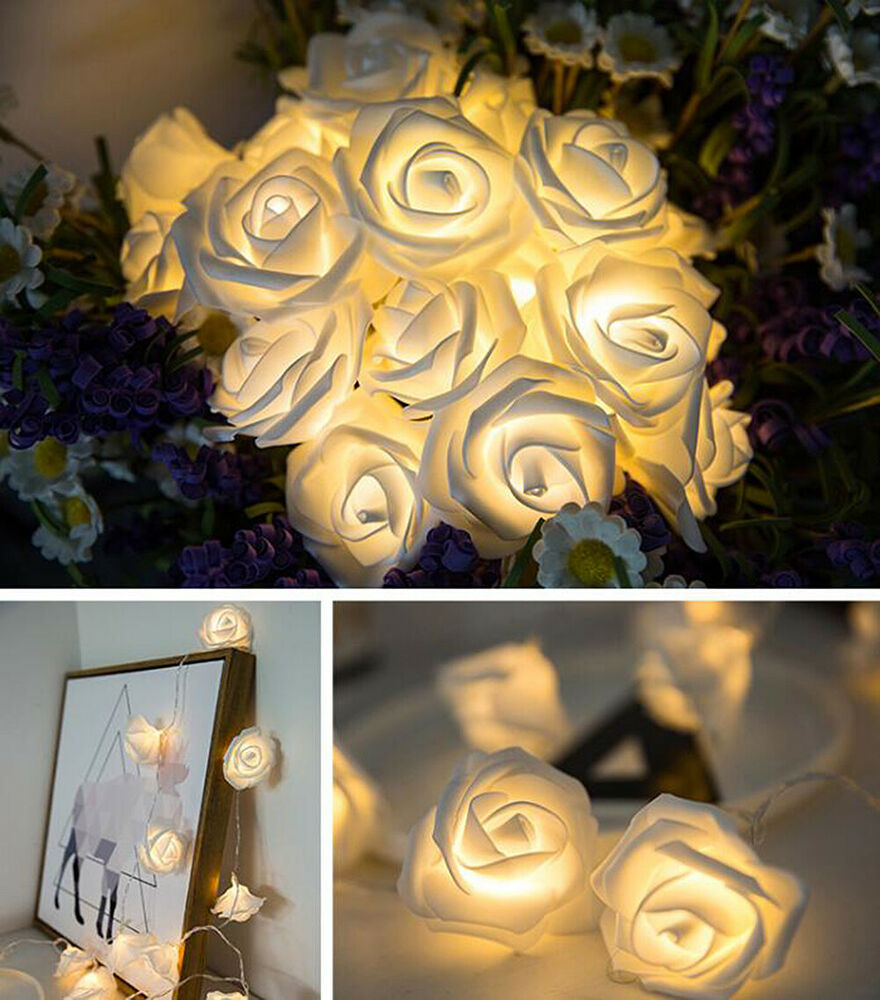 9.84 Ft 20 LED Rose Flower Lights