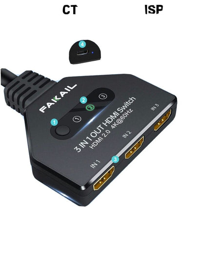 4K 60Hz HDMI Switch 3 in 1 Out FAKAIL HDMI Splitter