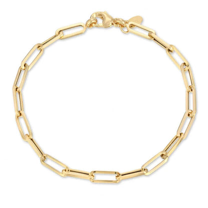 Gold Paperclip Chain Bracelet - 7" and 8"