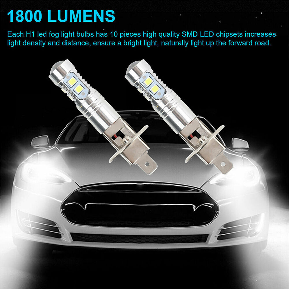 4X H1 LED Headlight Bulbs Kit 200W 28000LM 6000K High Low Beam Lamp