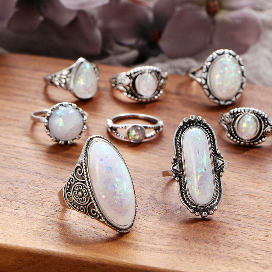 Gorgeous Wedding Rings Oval Cut Opal