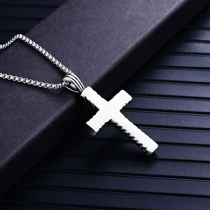 Vintage Cross Pendant Necklace  Silver