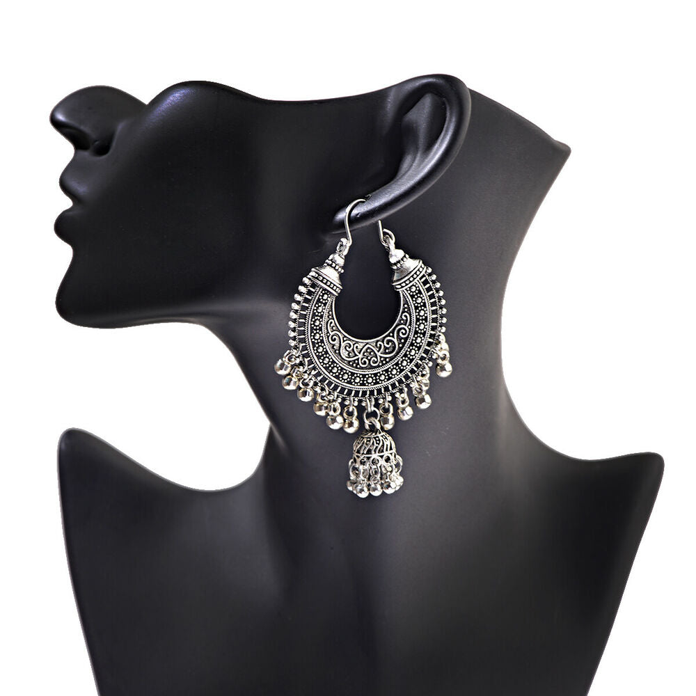 Vintage Oxidized Silver Traditional Jhumka