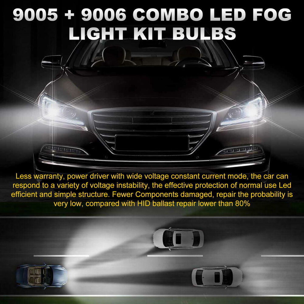 4x 9005 9006 LED Combo Headlight Bulbs