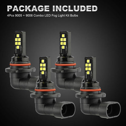 4x 9005 9006 LED Combo Headlight Bulbs