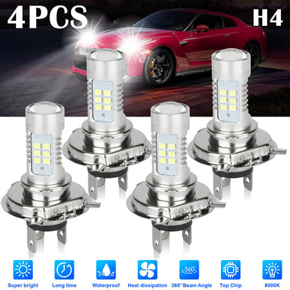 4x H4 9003 HB2 Super White LED Headlight Bulb