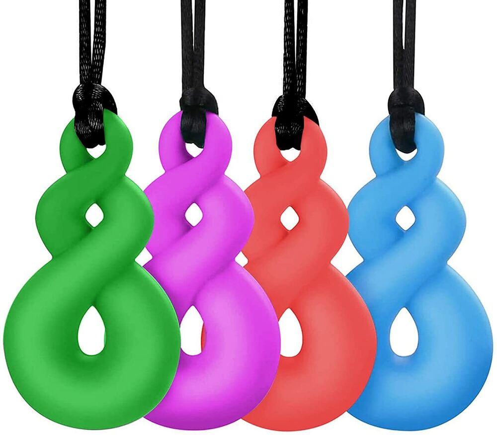 4x Sensory Chew Necklace Bundle for Kids