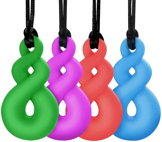 4x Sensory Chew Necklace Bundle for Kids