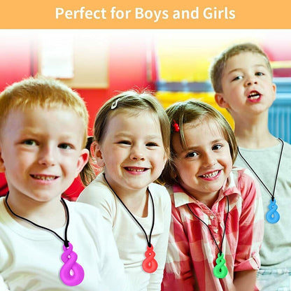 4x Sensory Chew Necklace Bundle for Kids