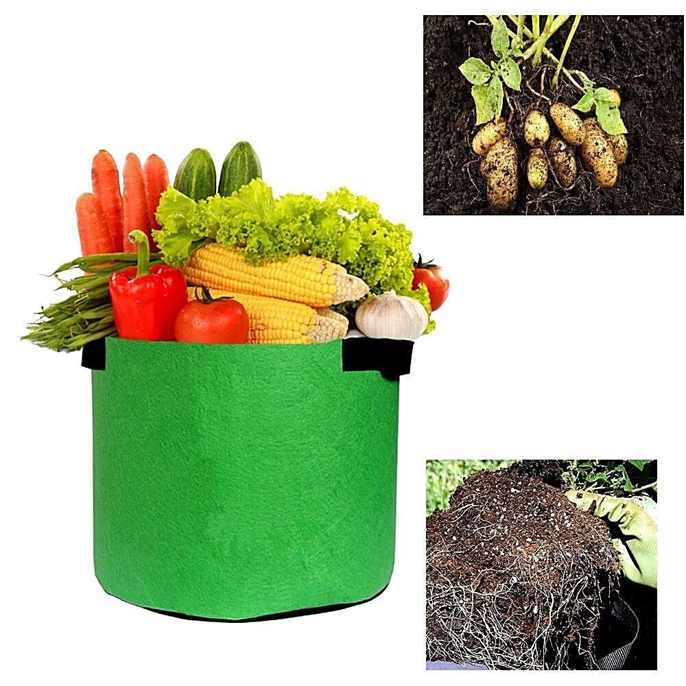 5-Pack Green Grow Bags Pots w/Handles