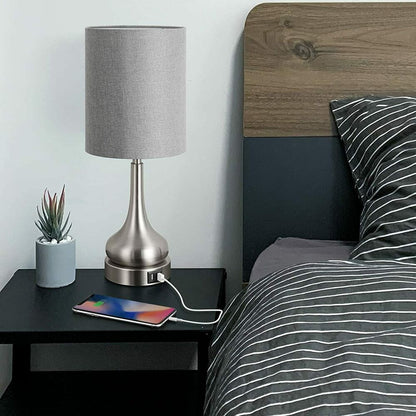 USB Table Lamps Set of 2, with Touch Control for Living Room with USB Charging Ports