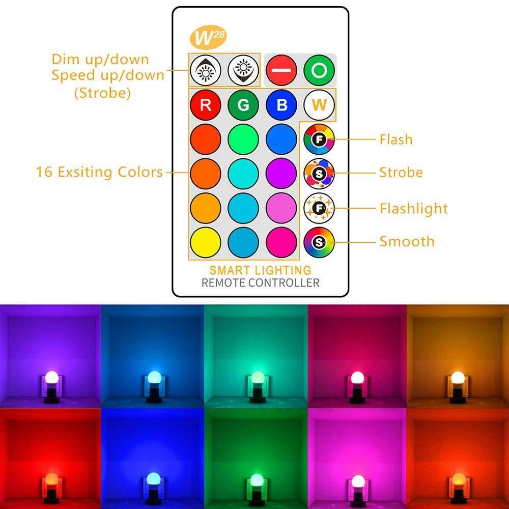 E26 LED Light Bulbs RGB Color Changing