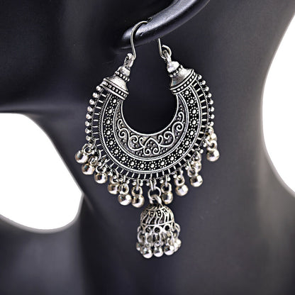 Vintage Oxidized Silver Traditional Jhumka