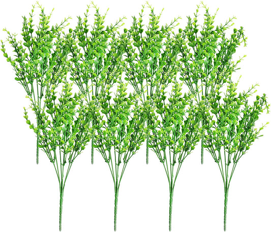 Artificial Shrubs (8-Pack); Faux Plastic Leafy Plants