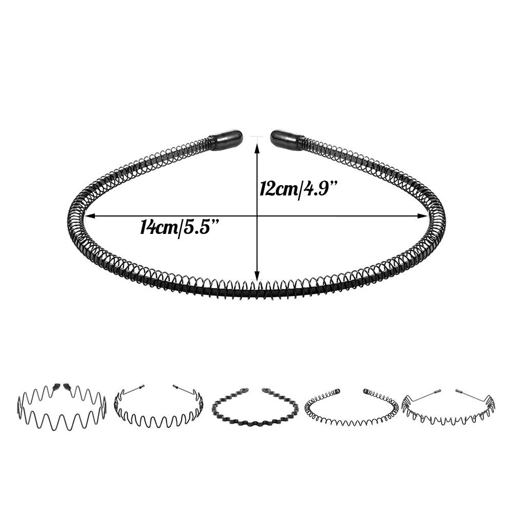 6Pcs Metal Hair Headband Wave Style Hoop Band