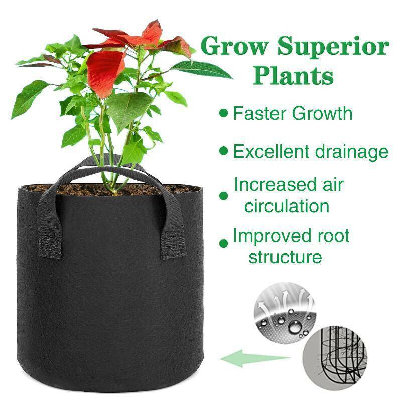 6 Pk Plant Grow Bags Fabric Pot