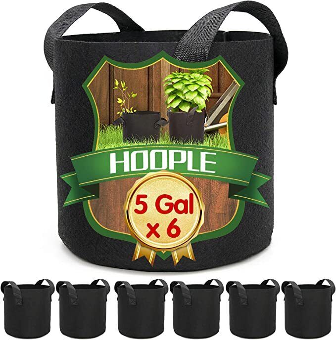 6 Pk Plant Grow Bags Fabric Pot