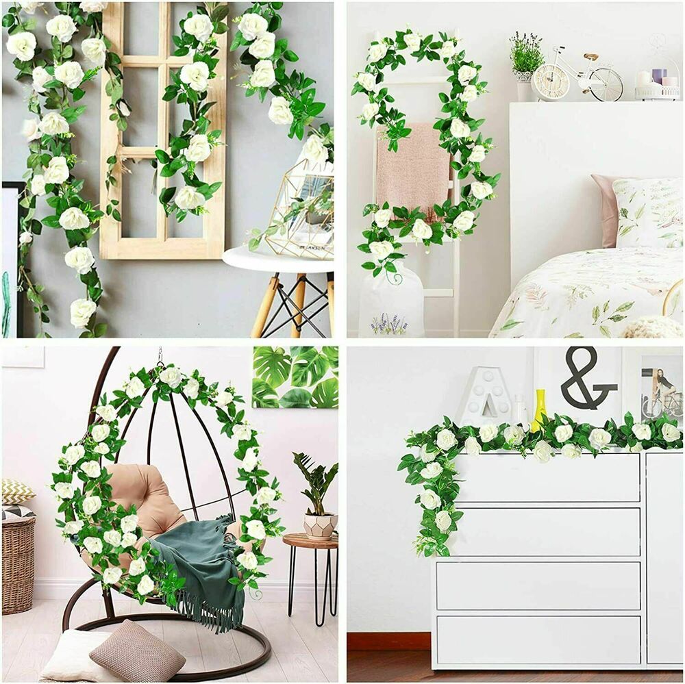 6× Garland Wall Artificial Rose 7.5 Ft Wedding Home Decor