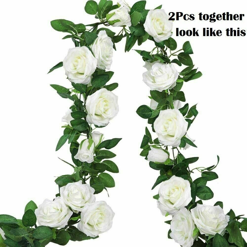 6× Garland Wall Artificial Rose 7.5 Ft Wedding Home Decor