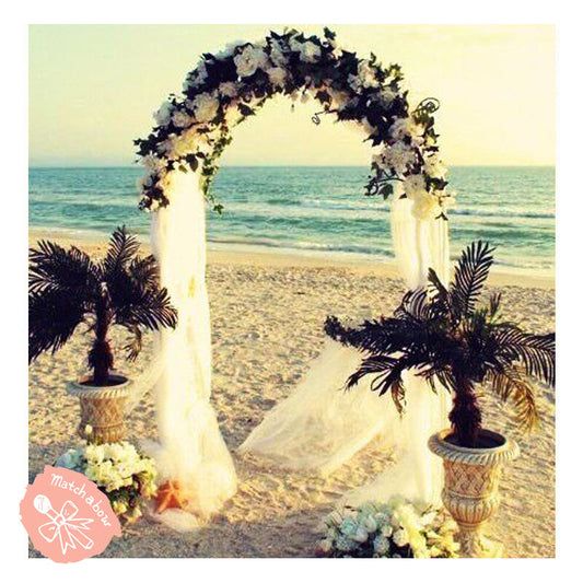 7.5 Feet White Metal Arch for Wedding Party Decoration