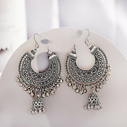 Vintage Oxidized Silver Traditional Jhumka