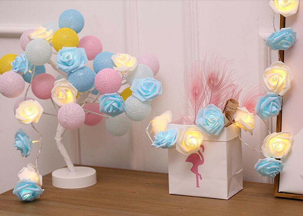 9.84 Ft 20 LED Rose Flower Lights