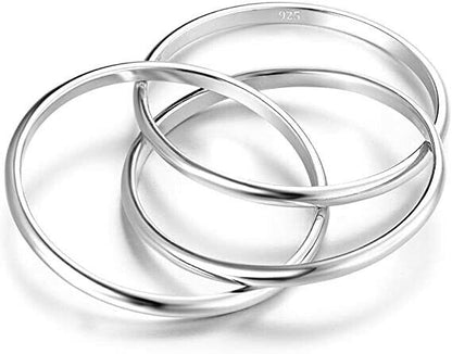 .925 Sterling Silver Wedding Band Ring Sizes 5-9