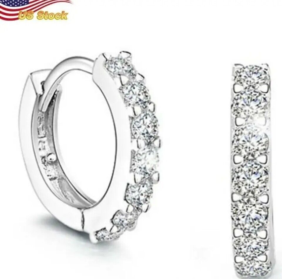 925 Sterling Silver CZ Small Earrings